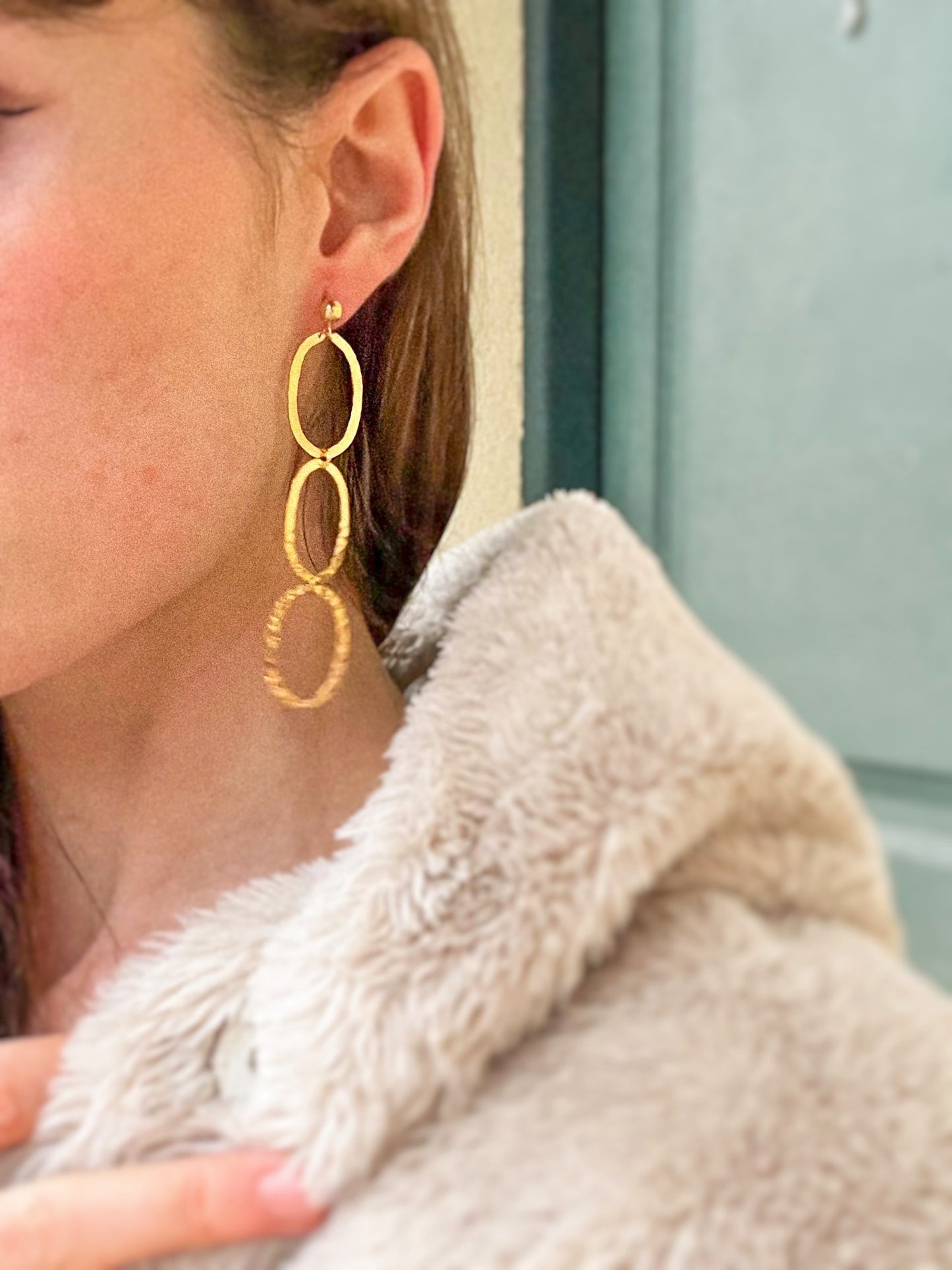 Pendientes cadena triple